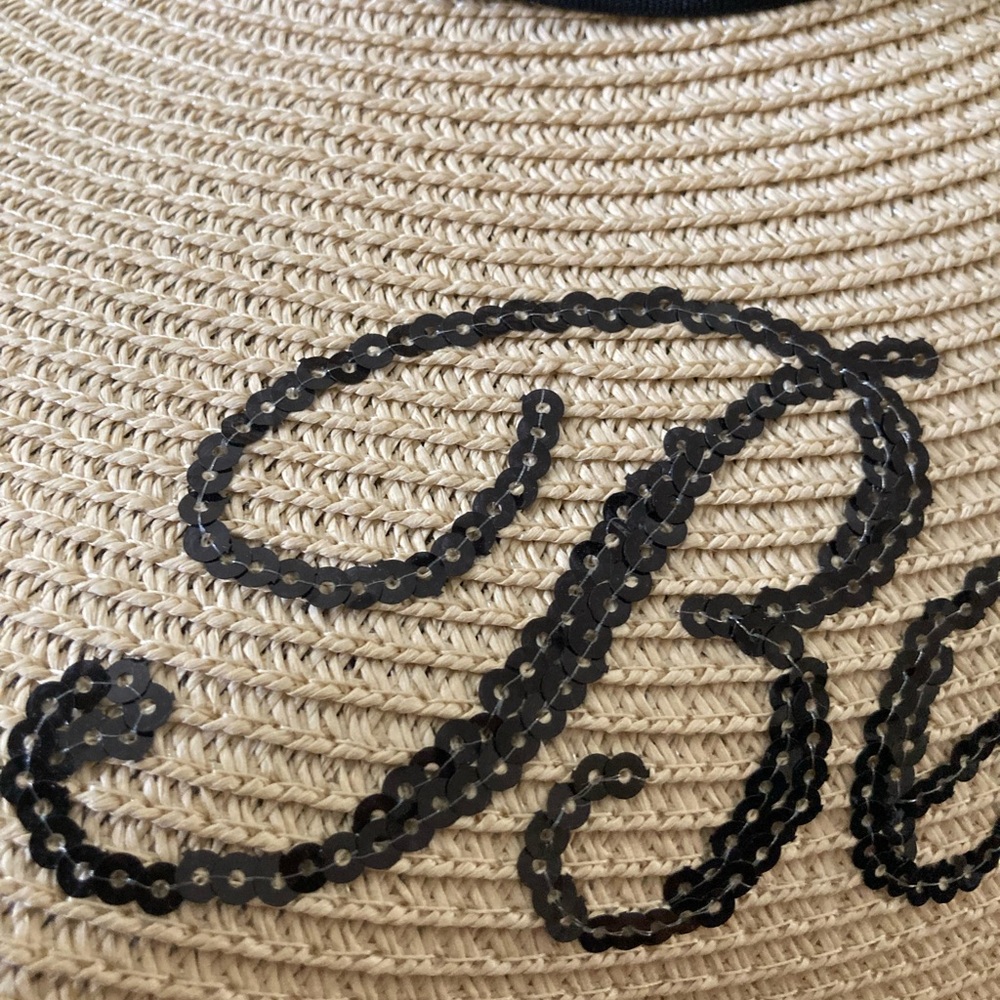 NWOT ‘Beach Life’ Wide Brim Straw Hat, Adjustable - Picture 6 of 6